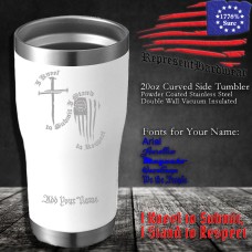 I Kneel to Submit, I Stand to Respect | 20 oz Powder Coated Stainless Steel Tumbler | Laser Engraved | Customizable