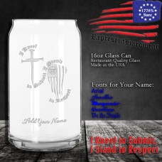 I Kneel to Submit, I Stand to Respect | 16 oz Glass Can | Laser Engraved | Customizable