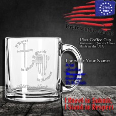 I Kneel to Submit, I Stand to Respect | 13 oz Coffee Cup | Laser Engraved | Customizable