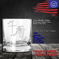 I Kneel to Submit, I Stand to Respect | 11 oz Rocks Glass | Laser Engraved | Customizable