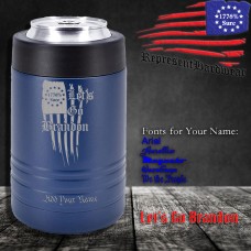 Let's Go Brandon | 12 oz Powder Coated Stainless Steel Can Cooler | Laser Engraved | Customizable