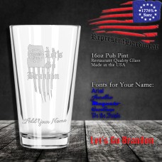 Let's Go Brandon | 16 oz Pub Pint Glass | Laser Engraved | Customizable