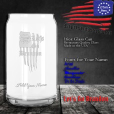 Let's Go Brandon | 16 oz Glass Can | Laser Engraved | Customizable