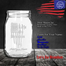 Let's Go Brandon | 16 oz Mason Jar | Laser Engraved | Customizable