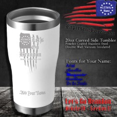 Let's Go Brandon, Article IV, Section II | 20 oz Powder Coated Stainless Steel Tumbler | Laser Engraved | Customizable