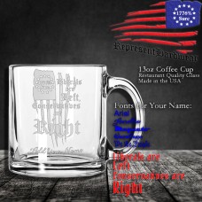 Liberals are Left, Conservatives are Right | 13 oz Coffee Cup | Laser Engraved | Customizable