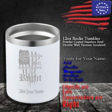 Liberals are Left, Conservatives are Right | 12 oz Powder Coated Stainless Steel Rocks Tumbler | Laser Engraved | Customizable