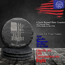 Liberals are Left, Conservatives are Right | 4 Inch Round Slate Coaster, Set of 4 | Laser Engraved | Customizable