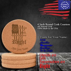 Liberals are Left, Conservatives are Right | 4 Inch Round Cork Coaster, Set of 4 | Laser Engraved | Customizable