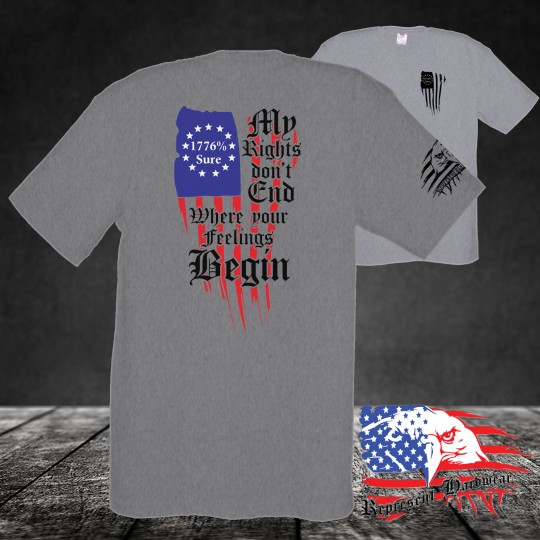 Midweight Crew Tee - My Rights don't End Where your feelings Begin