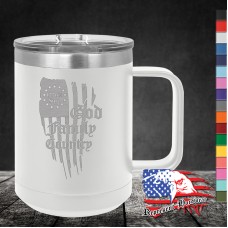 15 oz Travel Mug - God Family Country 15 oz Travel Mug - God Family Country