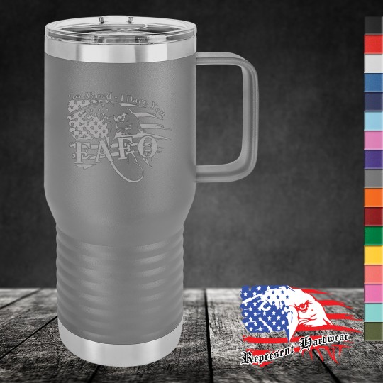 20 oz Travel Mug, Handle - FAFO I'm here to help 20 oz Travel Mug, Handle - FAFO I'm here to help