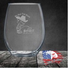 15 oz Stemless Wine Glass | Cowboy - We are the News - The MSM