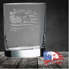 10 1/2 oz On The Rocks Glass | My Rights don't End Where your feelings Begin - Represent