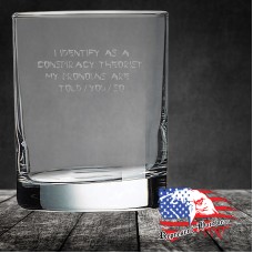 10 1/2 oz On The Rocks Glass | I Identify as a conspiracy Theorist - Chinese Font