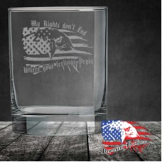 13 3/4 oz Round Double Old Fashioned Glass | My Rights don't End Where your feelings Begin - Represent