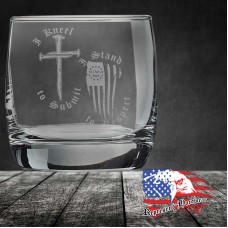 10 oz On The Rocks Glass | I Kneel to Submit, I Stand to Respect - 1776% Sure