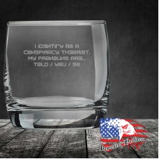 10 oz On The Rocks Glass | I Identify as a conspiracy Theorist - Chinese Font
