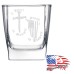 10 1/2 oz Square On The Rocks Glass | I Kneel to Submit, I Stand to Respect - 1776% Sure