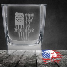 10 1/2 oz Square On The Rocks Glass | Shall Not Be Infringed - 1776% Sure
