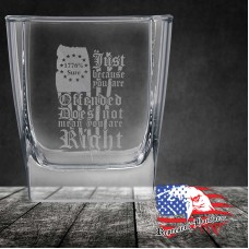 10 1/2 oz Square On The Rocks Glass | Just because you are Offended Does not mean you are Right - 1776% Sure