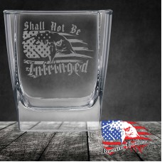 10 1/2 oz Square On The Rocks Glass | Shall Not Be Infringed - Represent
