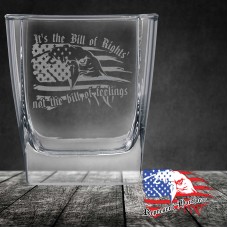 10 1/2 oz Square On The Rocks Glass | It's the Bill of Rights not the Bill of Feelings - Represent
