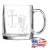 12 1/4 oz Clear Coffee Mug | I Kneel to Submit, I Stand to Respect - 1776% Sure