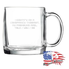 10 oz Round Rocks Glass | I Identify as a conspiracy Theorist - Chinese Font