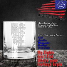 My Rights don't End where your Feelings Begin | 11 oz Rocks Glass | Laser Engraved | Customizable