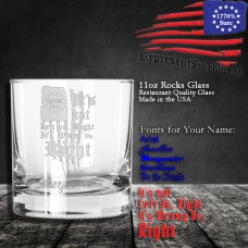 It's not Left vs. Right, It's Wrong vs. Right | 11 oz Rocks Glass | Laser Engraved | Customizable