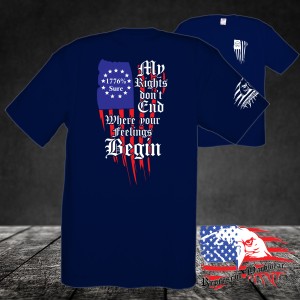 Midweight Unisex Crew Tee Shirt - My Rights don't End Where your Feelings Begin