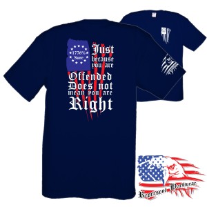 Midweight Unisex Crew Tee Shirt - Just because you're Offended Does not mean you're Right