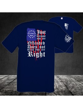 Midweight Unisex Crew Tee Shirt - Just because you're Offended Does not mean you're Right