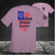 Midweight Unisex Crew Tee Shirt - God - Family - Country