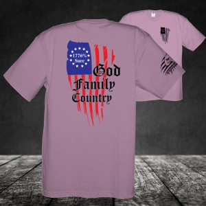 Midweight Unisex Crew Tee Shirt - God - Family - Country