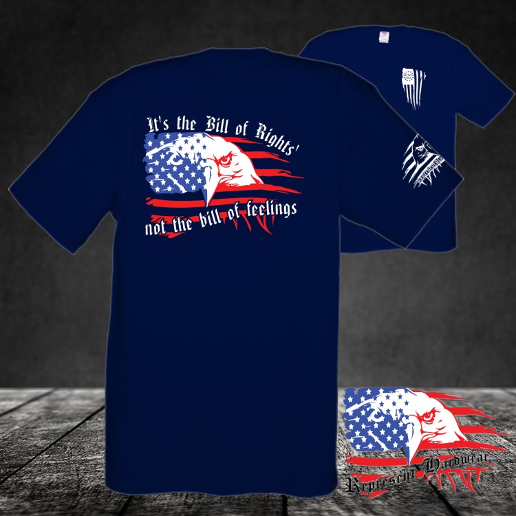Midweight Unisex Crew Tee Shirt - It's the Bill of Rights' - not the bill of feelings