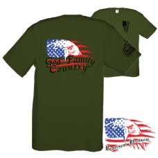 Midweight Unisex Crew Tee Shirt - God - Family - Country