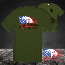 Midweight Unisex Crew Tee Shirt - God - Family - Country