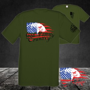 Midweight Unisex Crew Tee Shirt - God - Family - Country