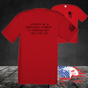 Midweight Unisex Crew Tee Shirt - I Identify as a conspiracy Therorist - My Pronouns are Told / You / So - Chinesse font