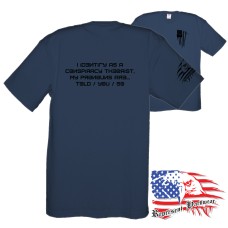 Midweight Unisex Crew Tee Shirt - I Identify as a conspiracy Therorist - My Pronouns are Told / You / So - Russian font