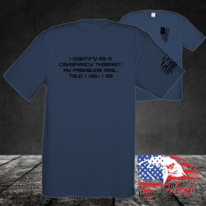 Midweight Unisex Crew Tee Shirt - I Identify as a conspiracy Therorist - My Pronouns are Told / You / So - Russian font