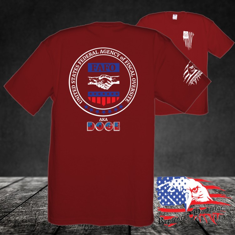 Midweight Unisex Crew Tee Shirt - United States Agency of Fiscal Oversite - FAFO - aka - DOGE