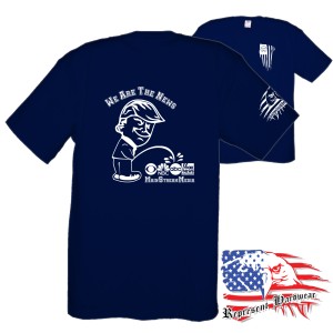 Midweight Unisex Crew Tee Shirt - Trump Calvin - We Are The News - MSM