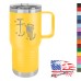 20 oz Coffee Mug - Slider Lid - I Kneel to Submit, I Stand to Respect