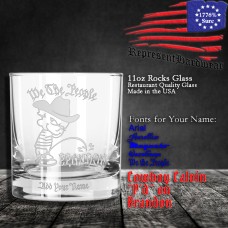 We The People - Cowboy Calvin - Brandon | 11 oz Rocks Glass | Laser Engraved | Customizable