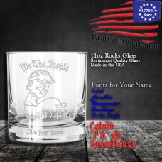 We The People - 45 Calvin - SnowFlakes | 11 oz Rocks Glass | Laser Engraved | Customizable